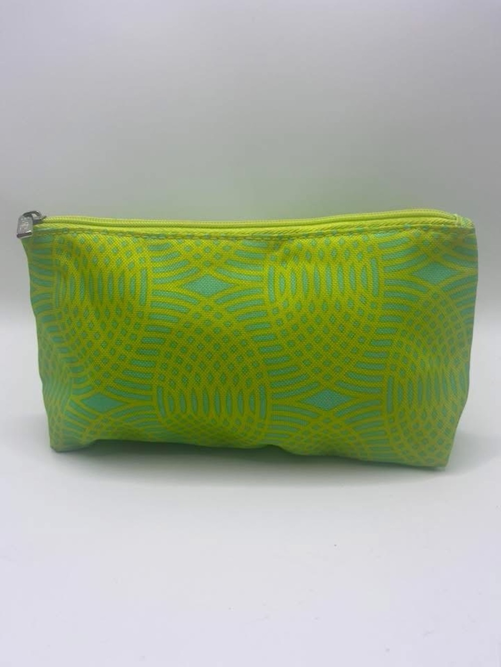 Clinique Lime Green Patterned Cosmetic Pouch NWOT